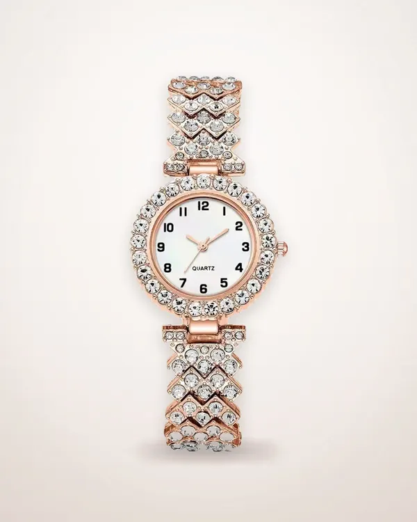 Quartz Watch and Alloy Bracelet Set