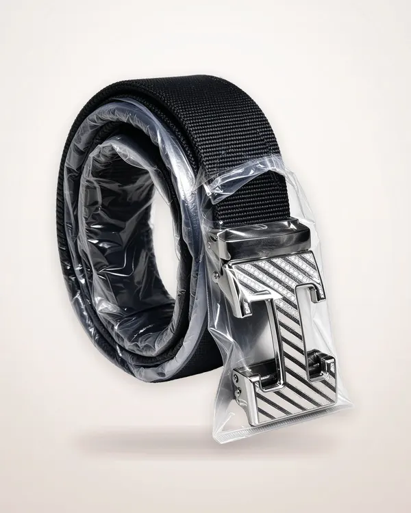 Black Nylon Webbing Belt with Alloy Buckle