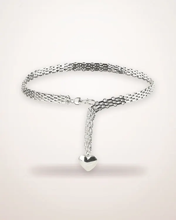 Heart Charm Alloy Waist Chain